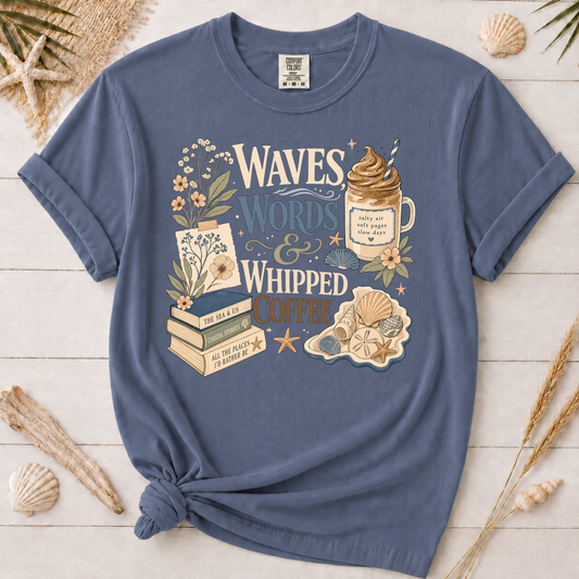 Waves, Words & Whipped Coffee Graphic Tee