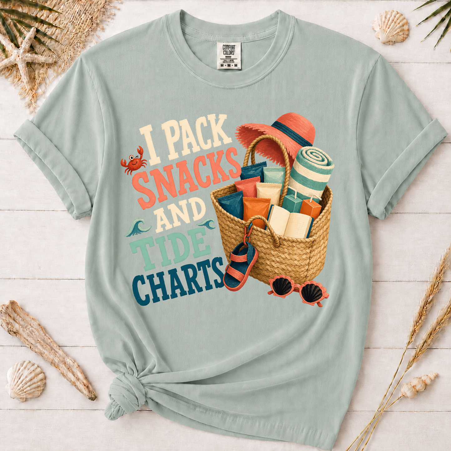 I Pack Snacks and Tide Charts Graphic Tee
