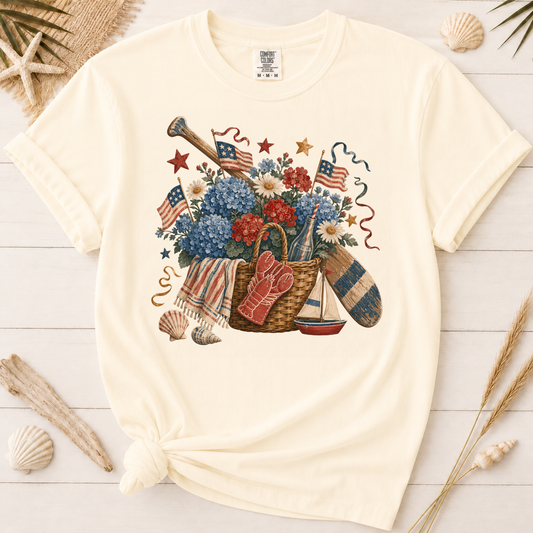Coastal Americana Basket Graphic Tee