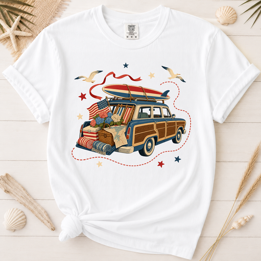 Coastal Road Trip Station Wagon Graphic Tee