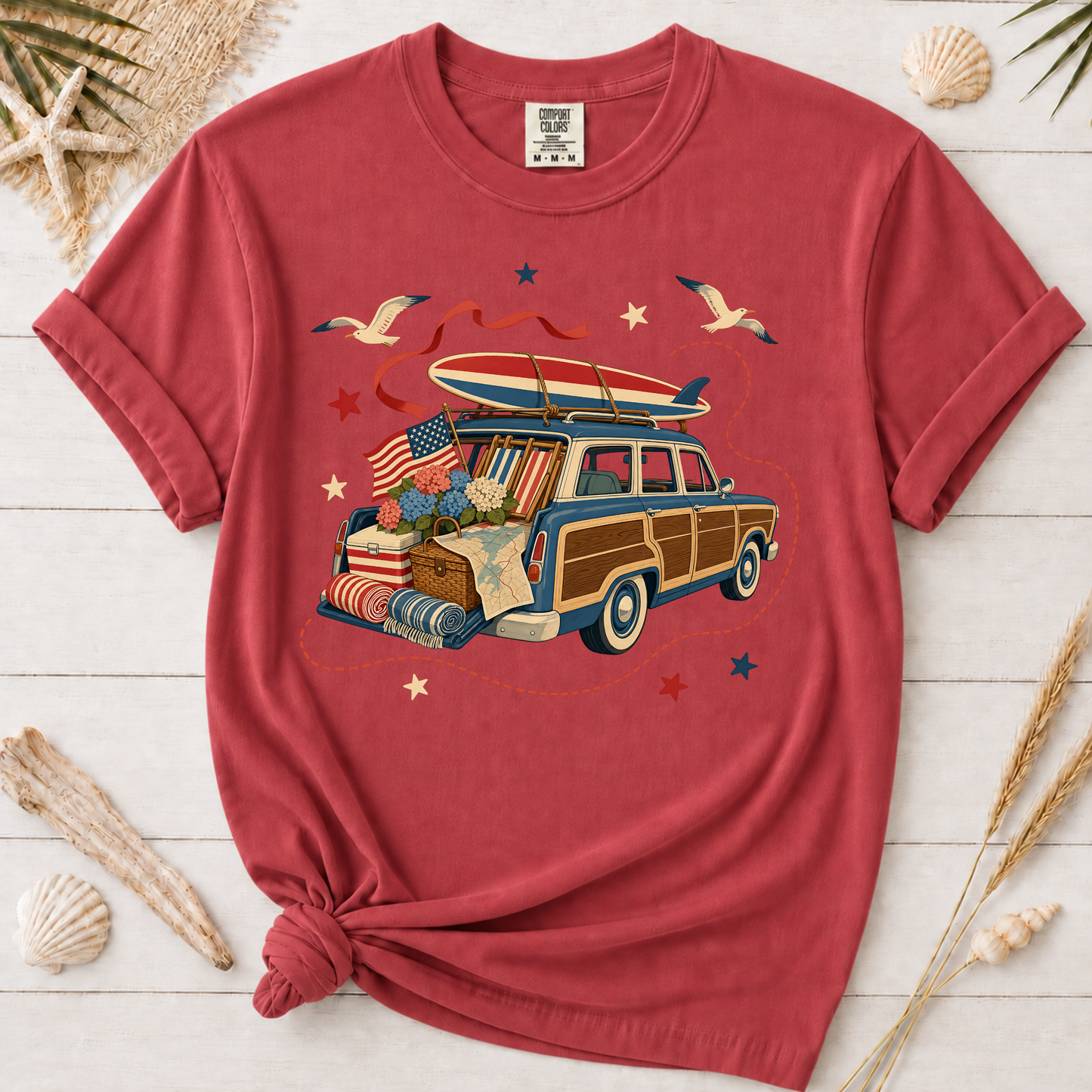 Coastal Road Trip Station Wagon Graphic Tee