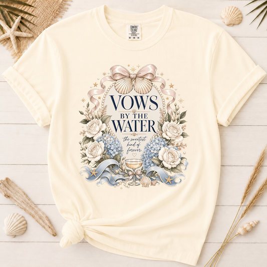 Vows by the Water Beach Bride Graphic Tee