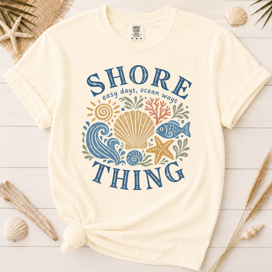 Shore Thing Colorful Retro Coastal Graphic Tee
