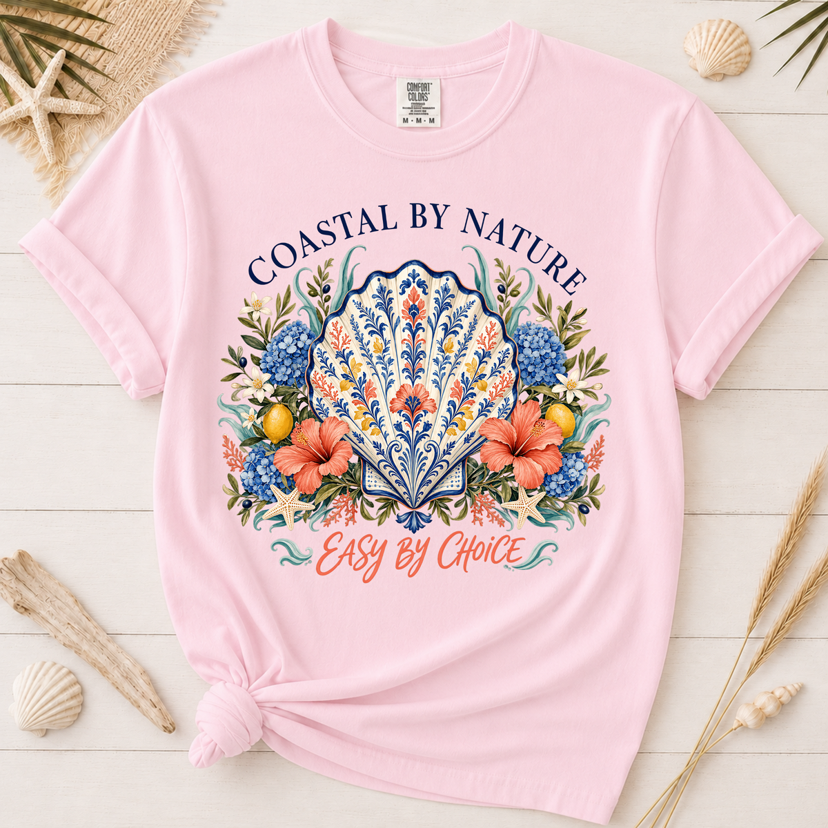 Coastal by Nature Easy by Choice Seashell Graphic Tee