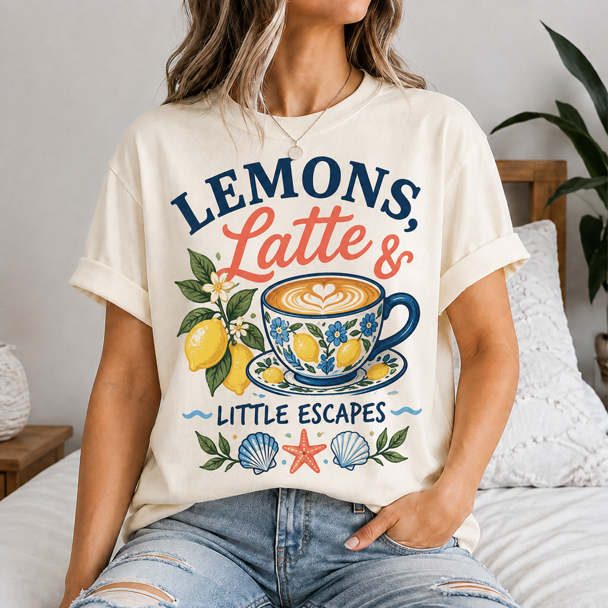 Lemons, Latte & Little Escapes Mediterranean Coffee Graphic Tee