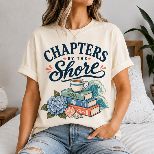 Chapters by the Shore Beach Reading Graphic Tee