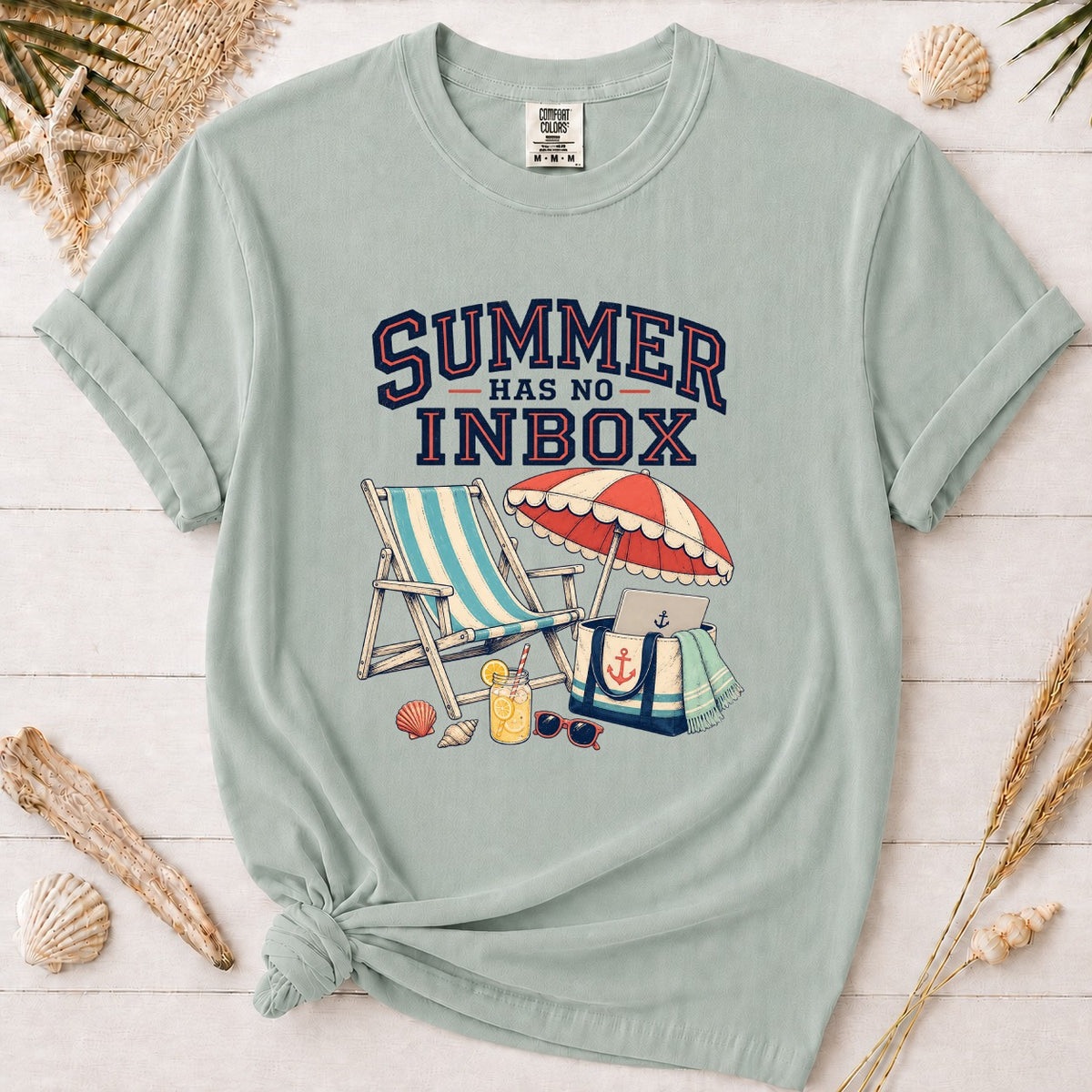 Summer Has No Inbox Coastal Vacation Graphic Tee