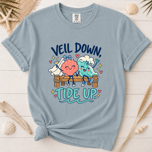 Veil Down Tide Up Coastal Bride Graphic Tee