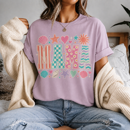Patterned MAMA Graphic Tee