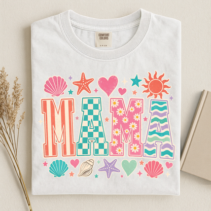 Patterned MAMA Graphic Tee