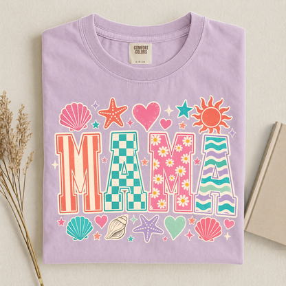 Patterned MAMA Graphic Tee