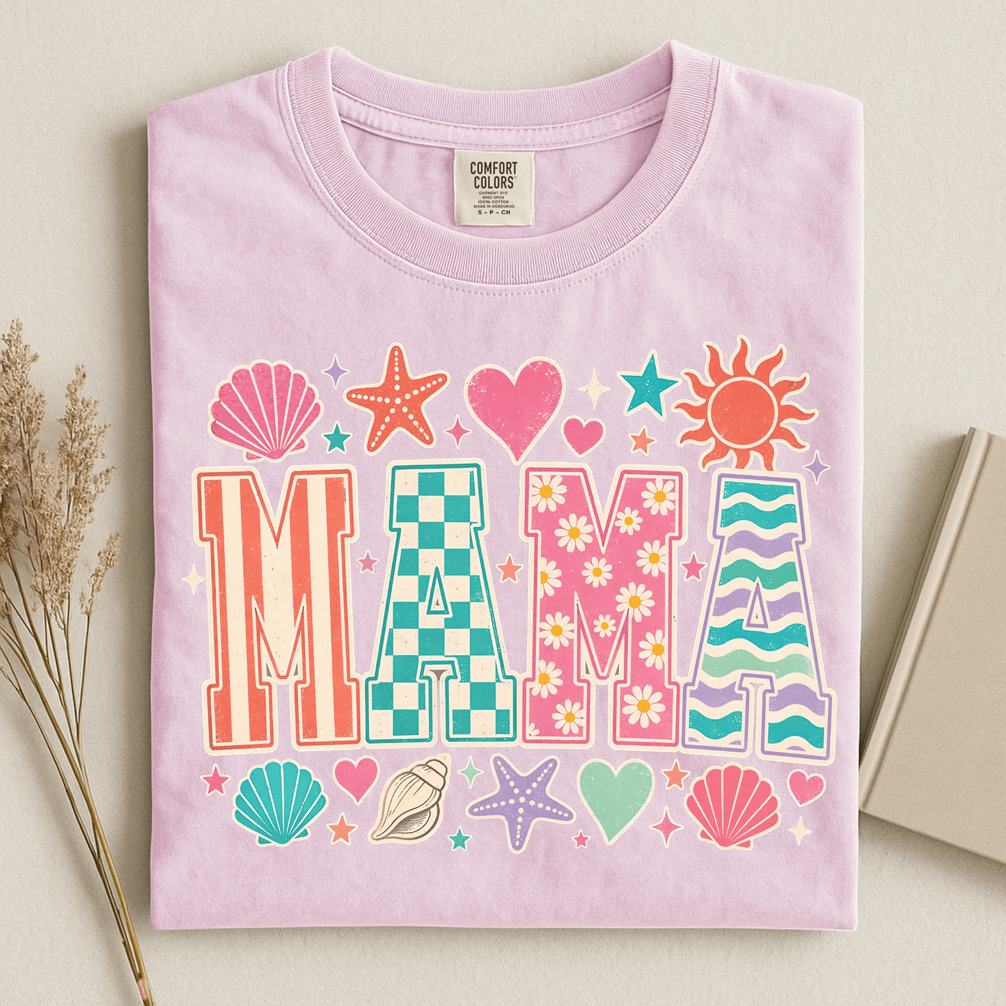 Patterned MAMA Graphic Tee