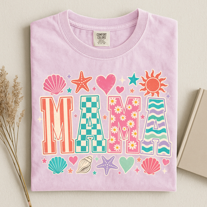 Patterned MAMA Graphic Tee