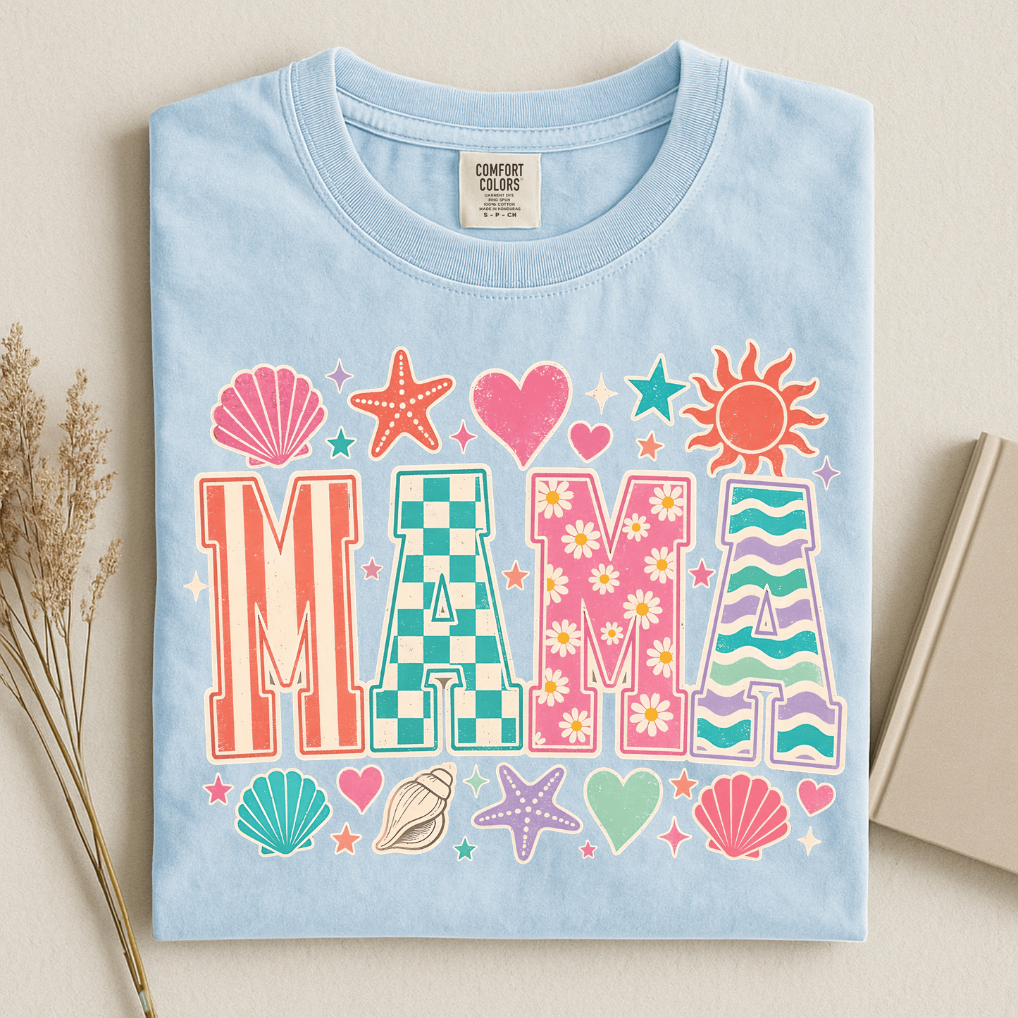 Patterned MAMA Graphic Tee