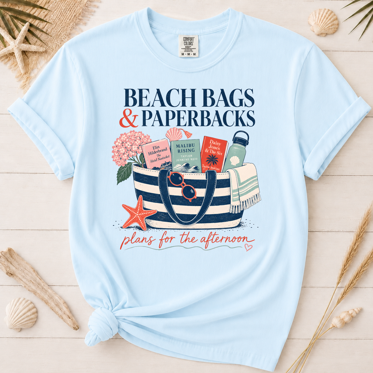 Beach Bags and Paperbacks Book Lover Graphic Tee