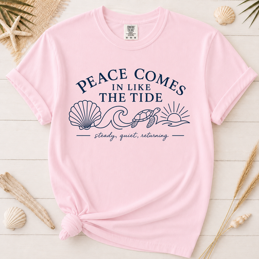 Peace Comes In Like the Tide Christian Graphic Tee