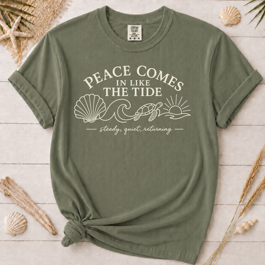 Peace Comes In Like the Tide Christian Graphic Tee