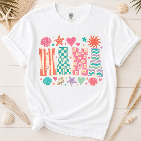 Patterned MAMA Graphic Tee