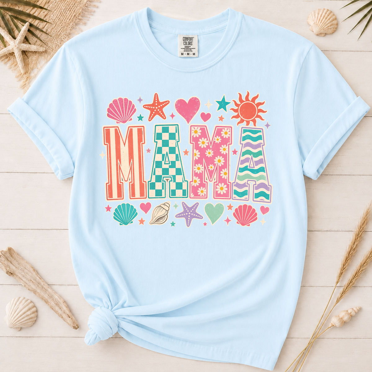 Patterned MAMA Graphic Tee