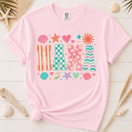 Patterned MAMA Graphic Tee
