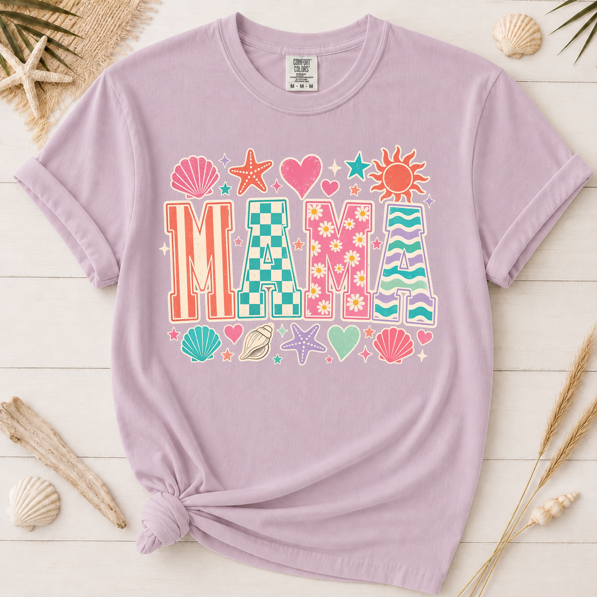 Patterned MAMA Graphic Tee