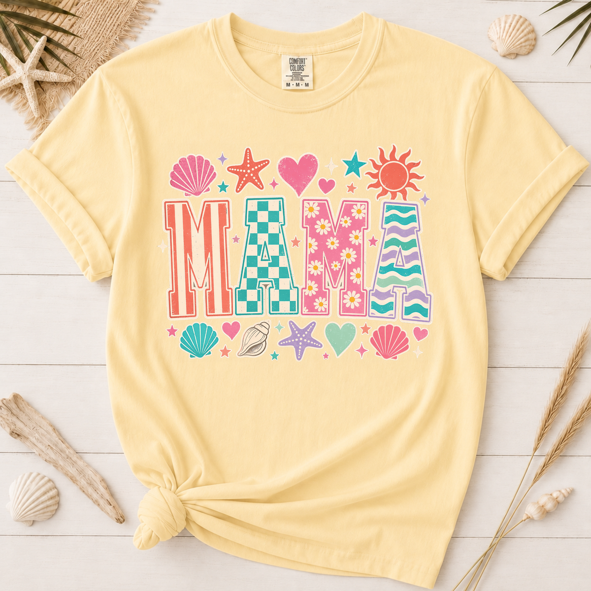 Patterned MAMA Graphic Tee
