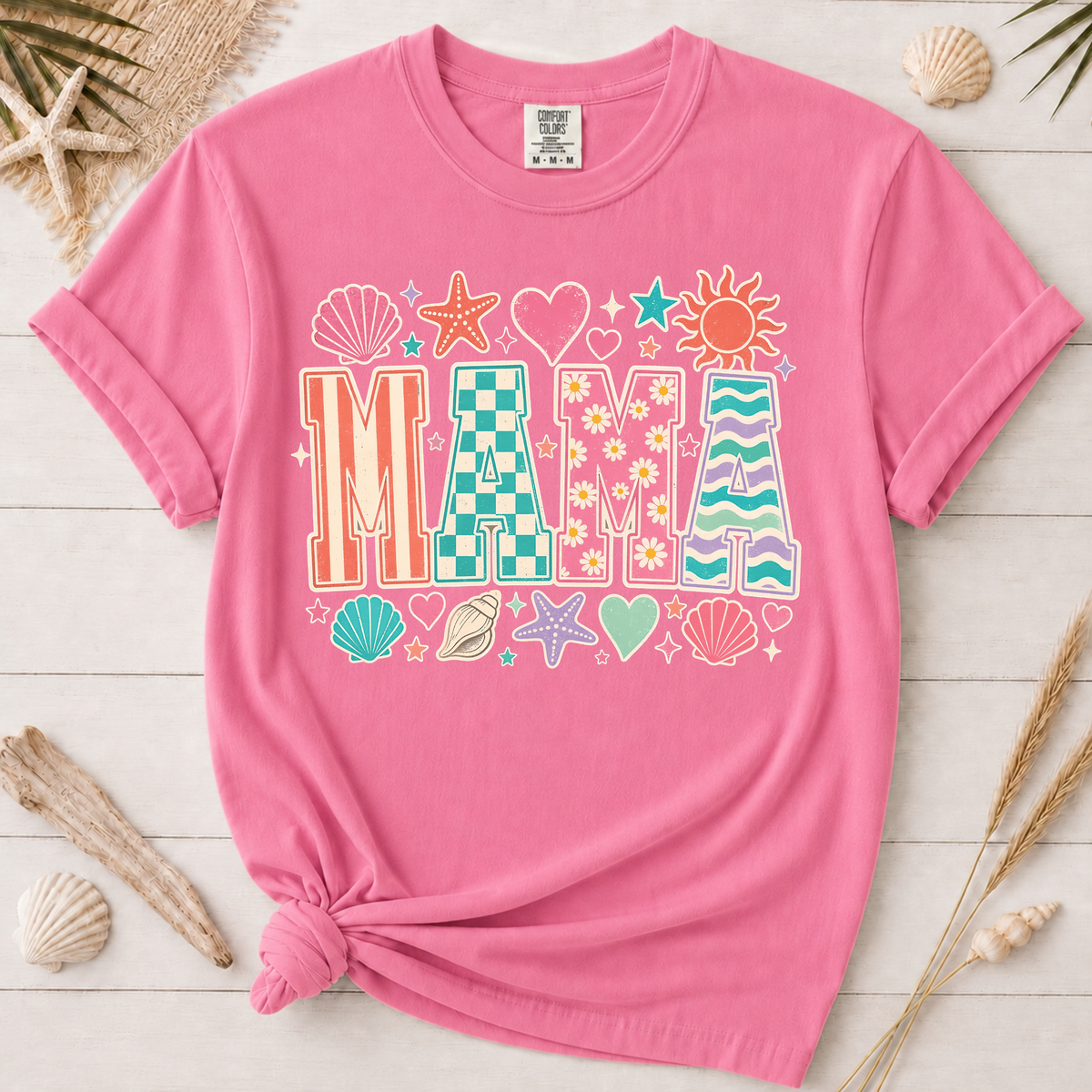 Patterned MAMA Graphic Tee