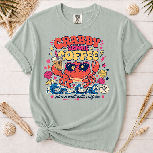 Crabby Before Coffee Graphic Tee