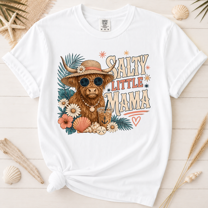 Salty Little Mama Highland Cow Graphic Tee