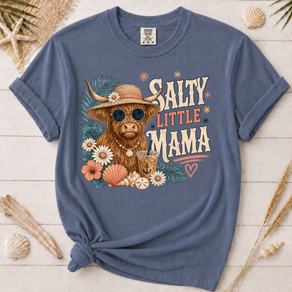 Salty Little Mama Highland Cow Graphic Tee