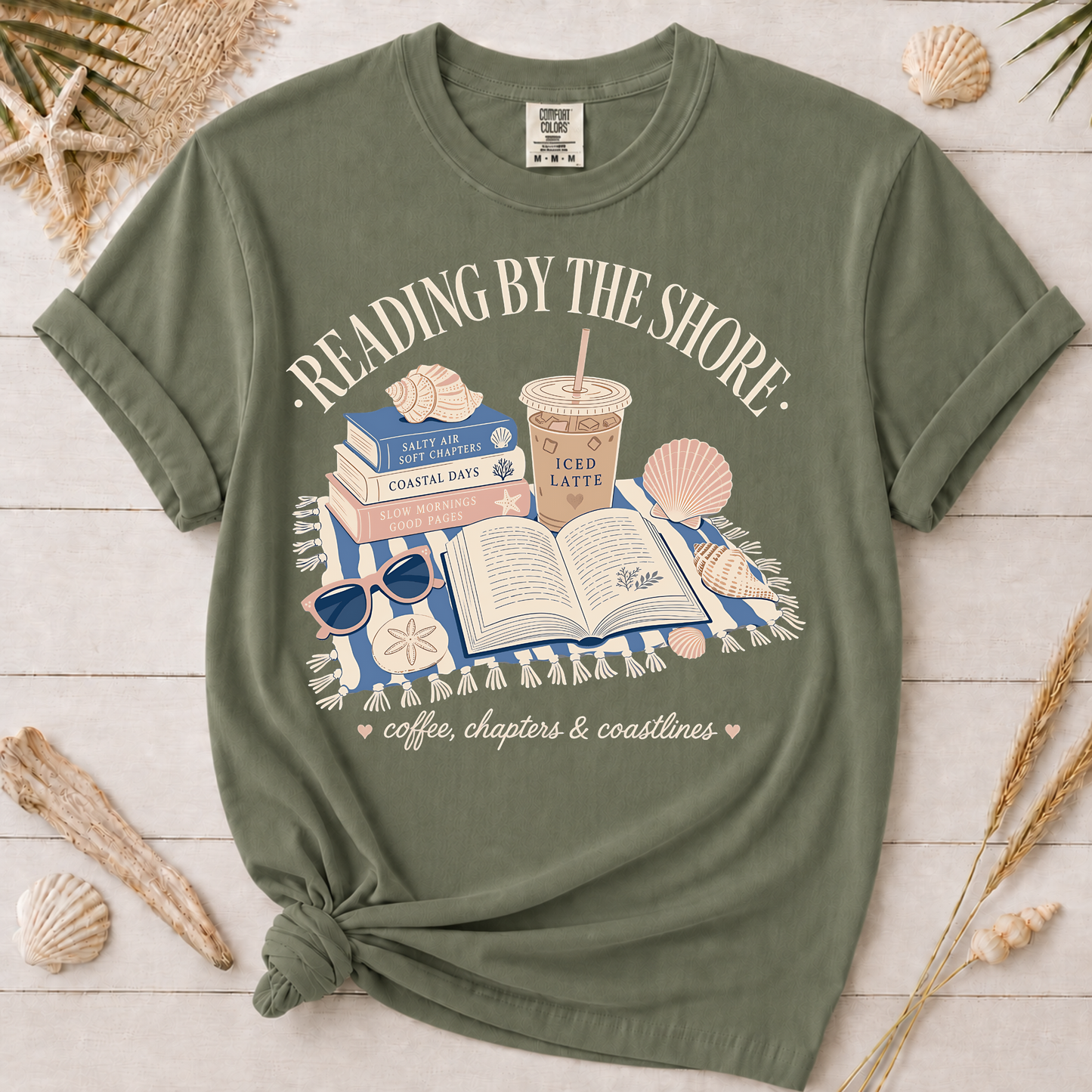 Reading by the Shore Graphic Tee