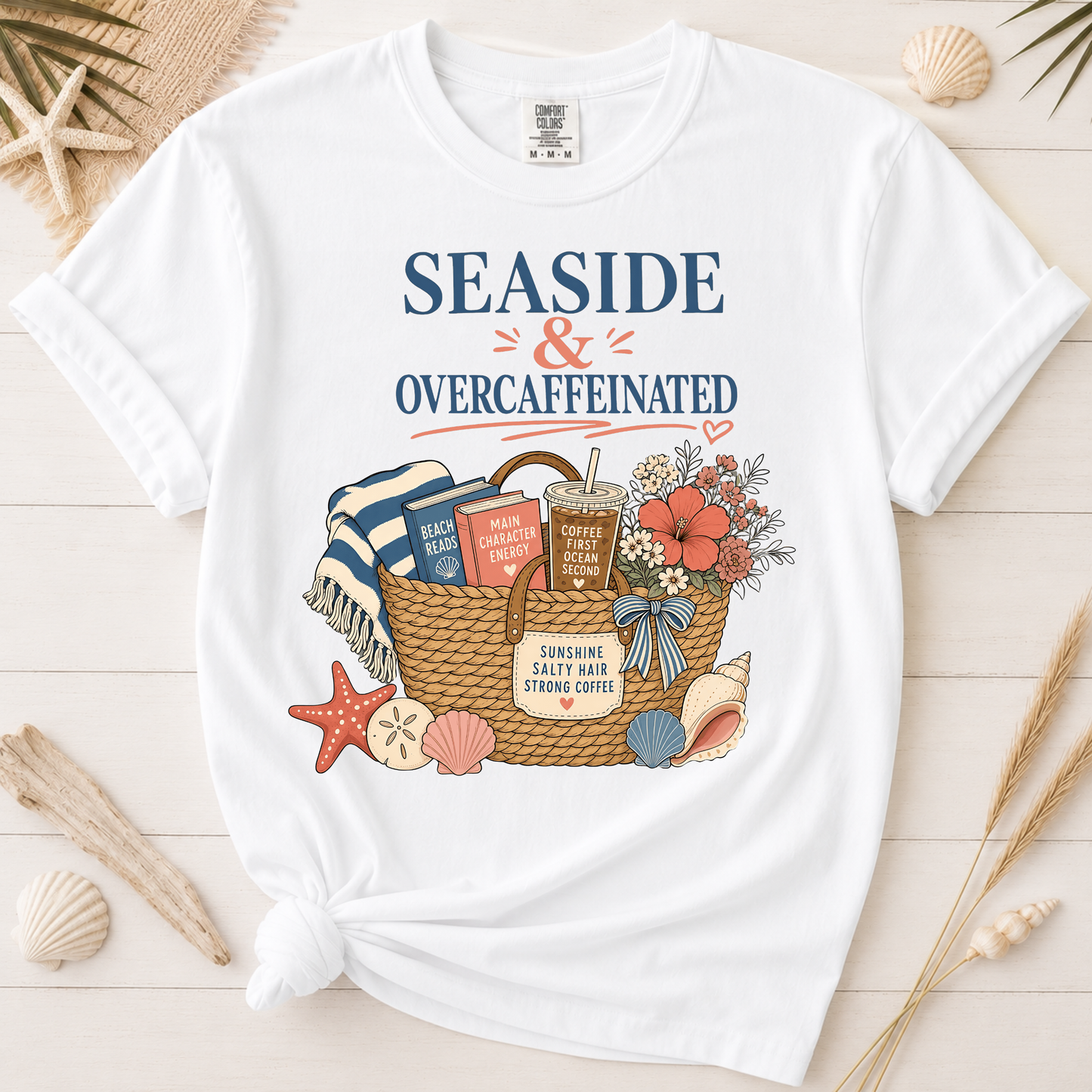 Seaside & Overcaffeinated Graphic Tee