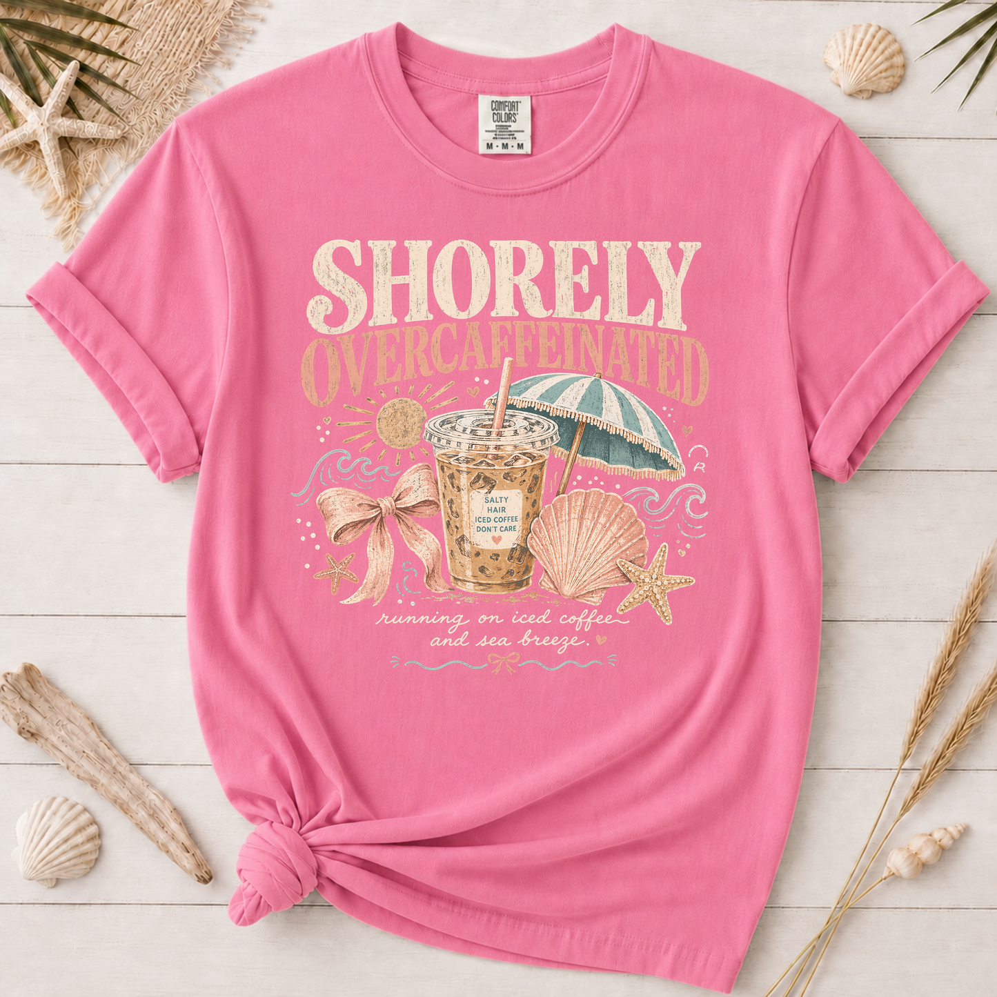 Shorely Overcaffeinated Coastal Coffee Graphic Tee