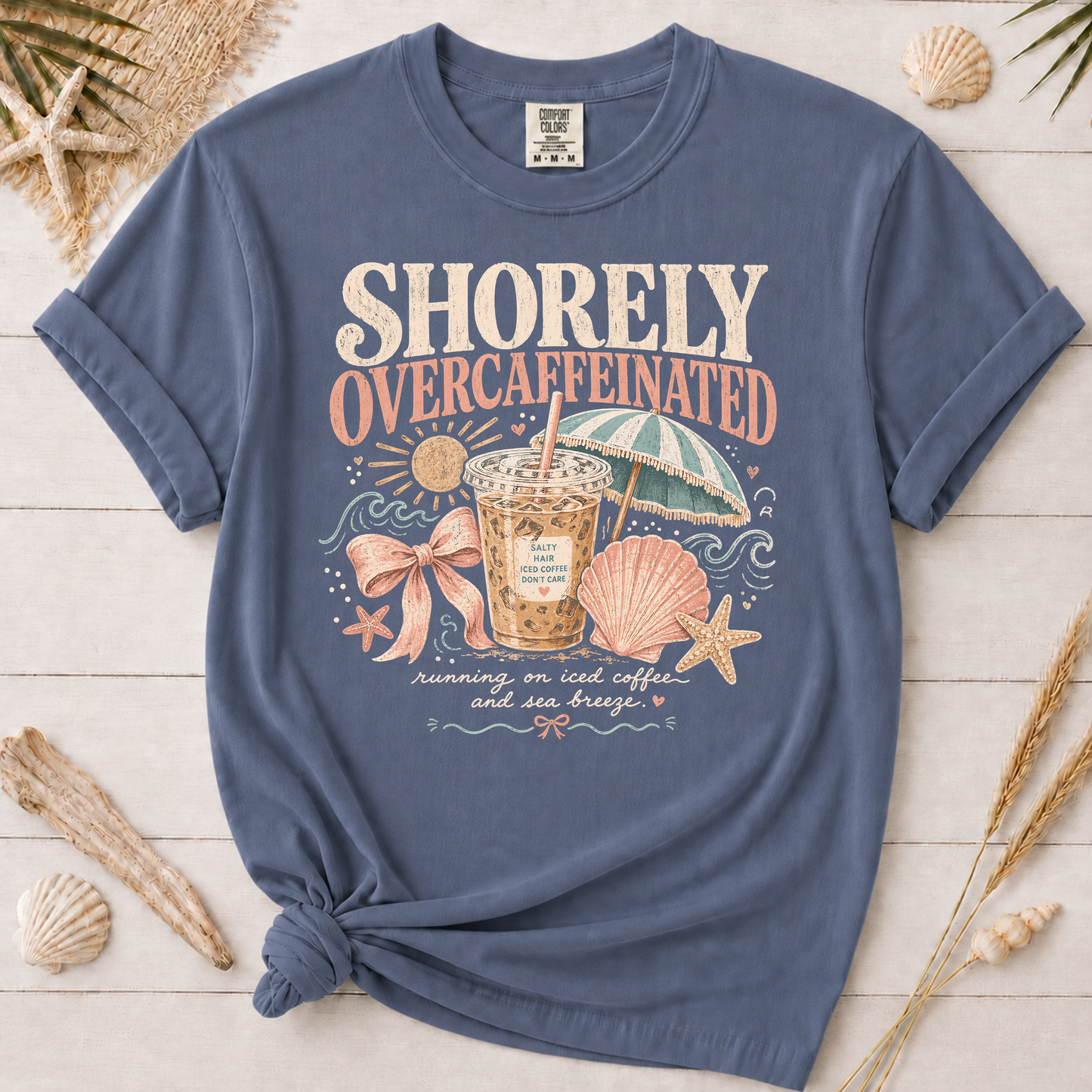 Shorely Overcaffeinated Coastal Coffee Graphic Tee