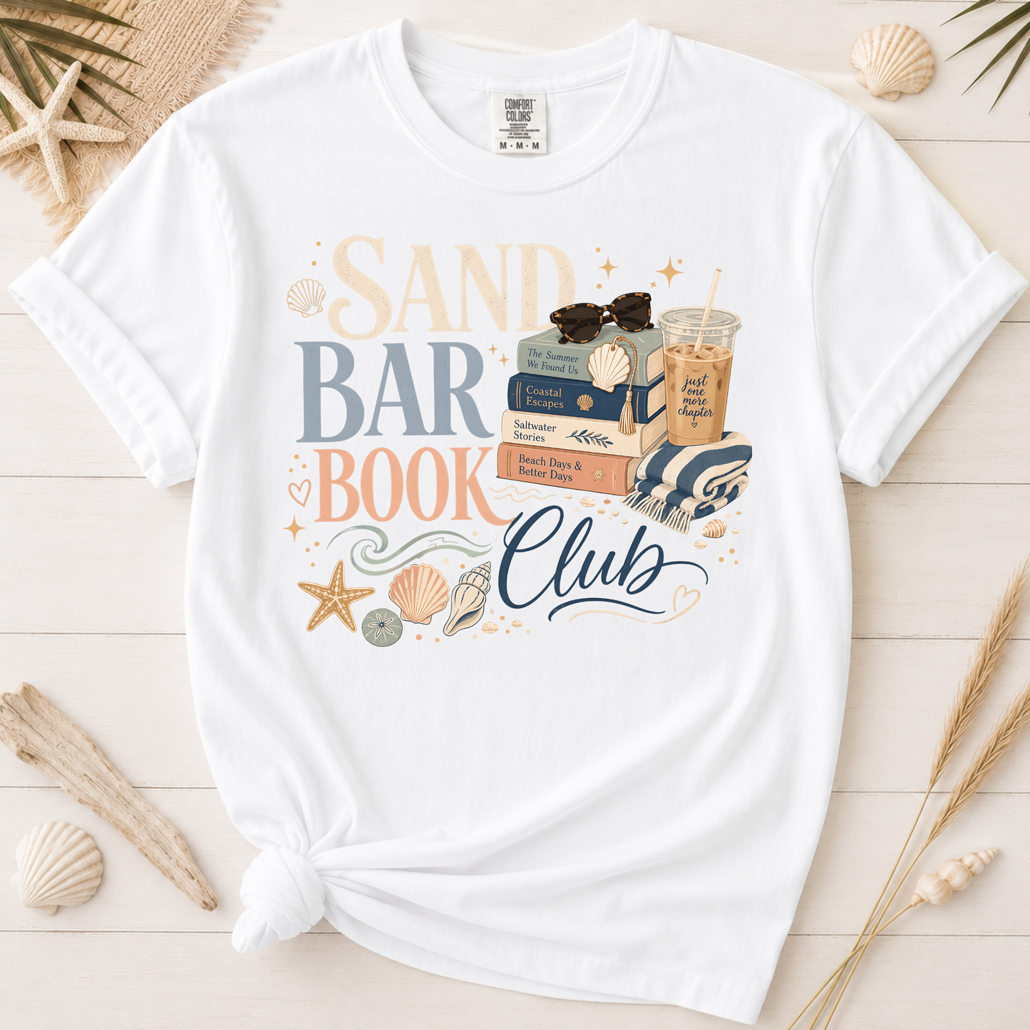 Sand Bar Book Club Beach Reading Graphic Tee