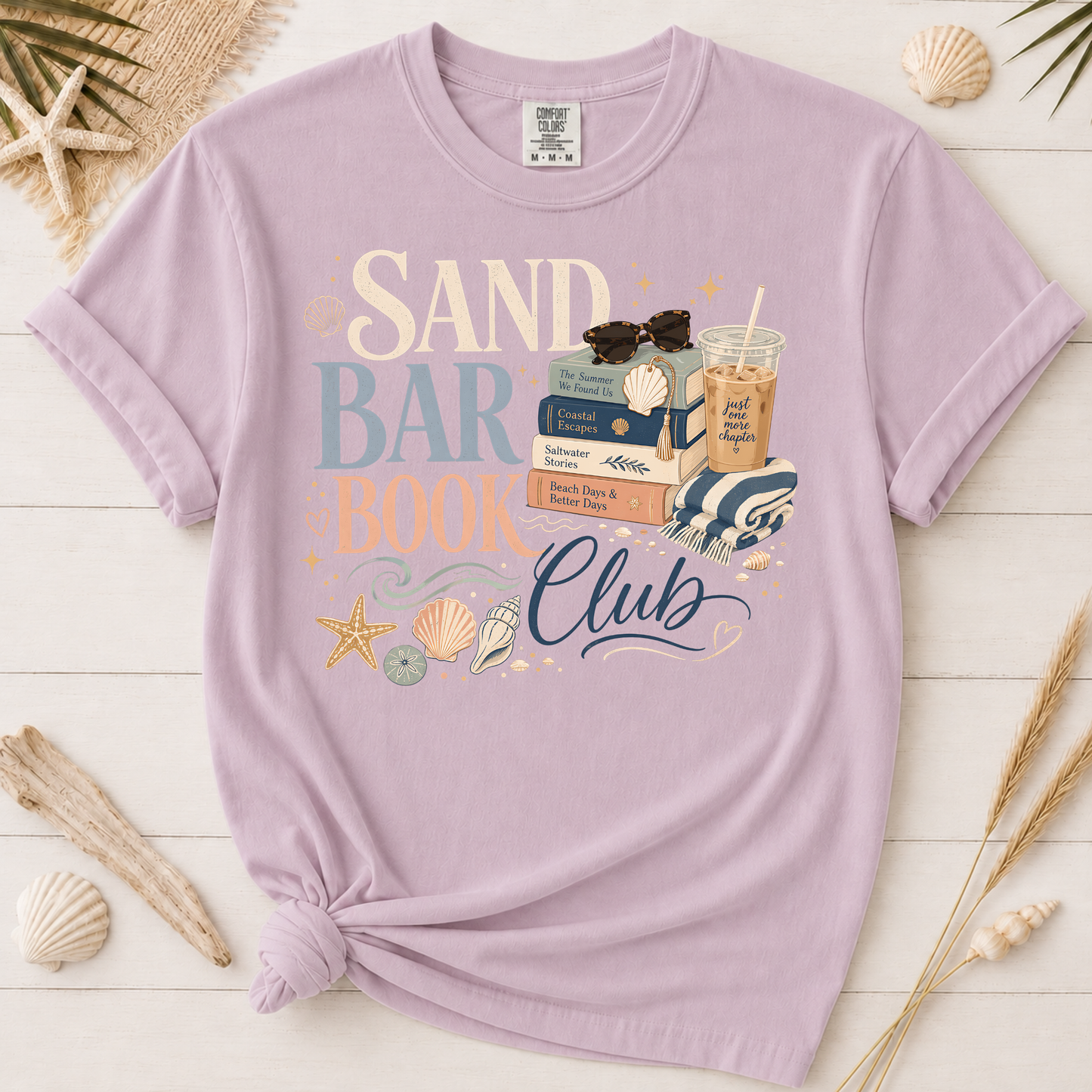 Sand Bar Book Club Beach Reading Graphic Tee