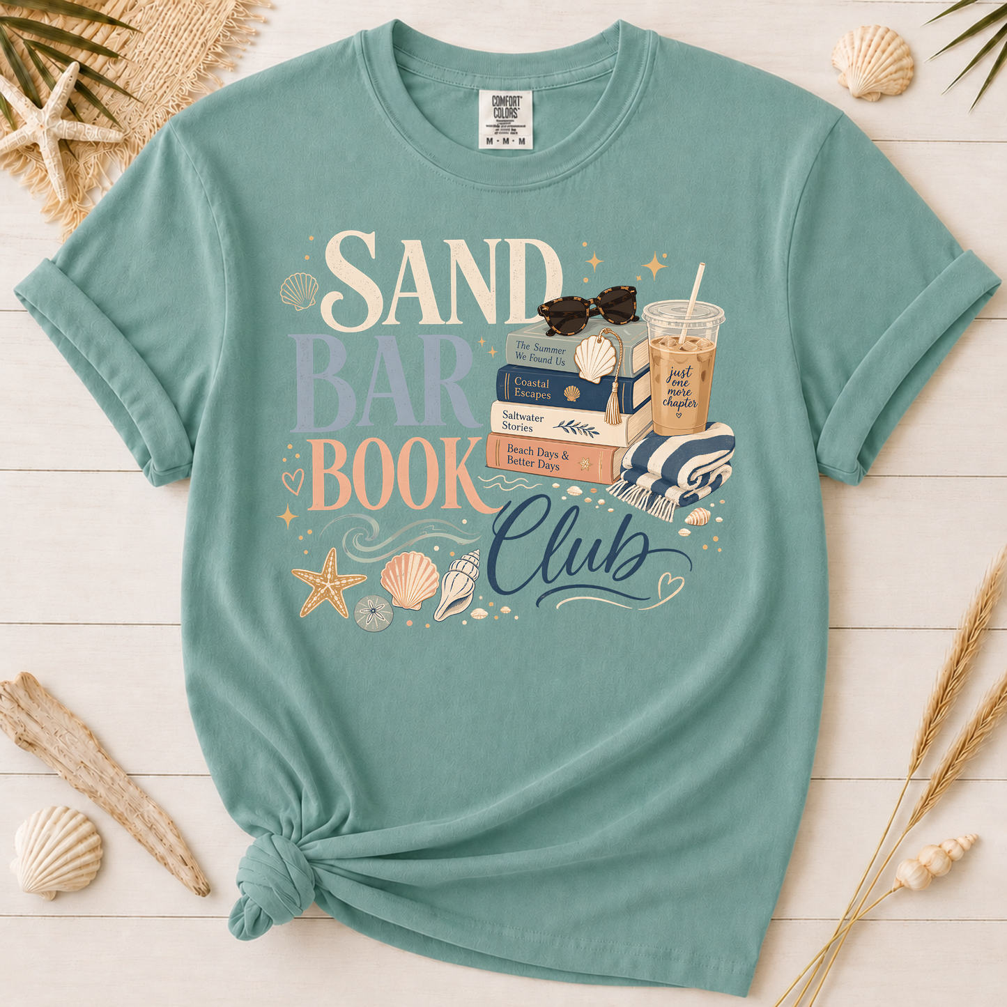 Sand Bar Book Club Beach Reading Graphic Tee