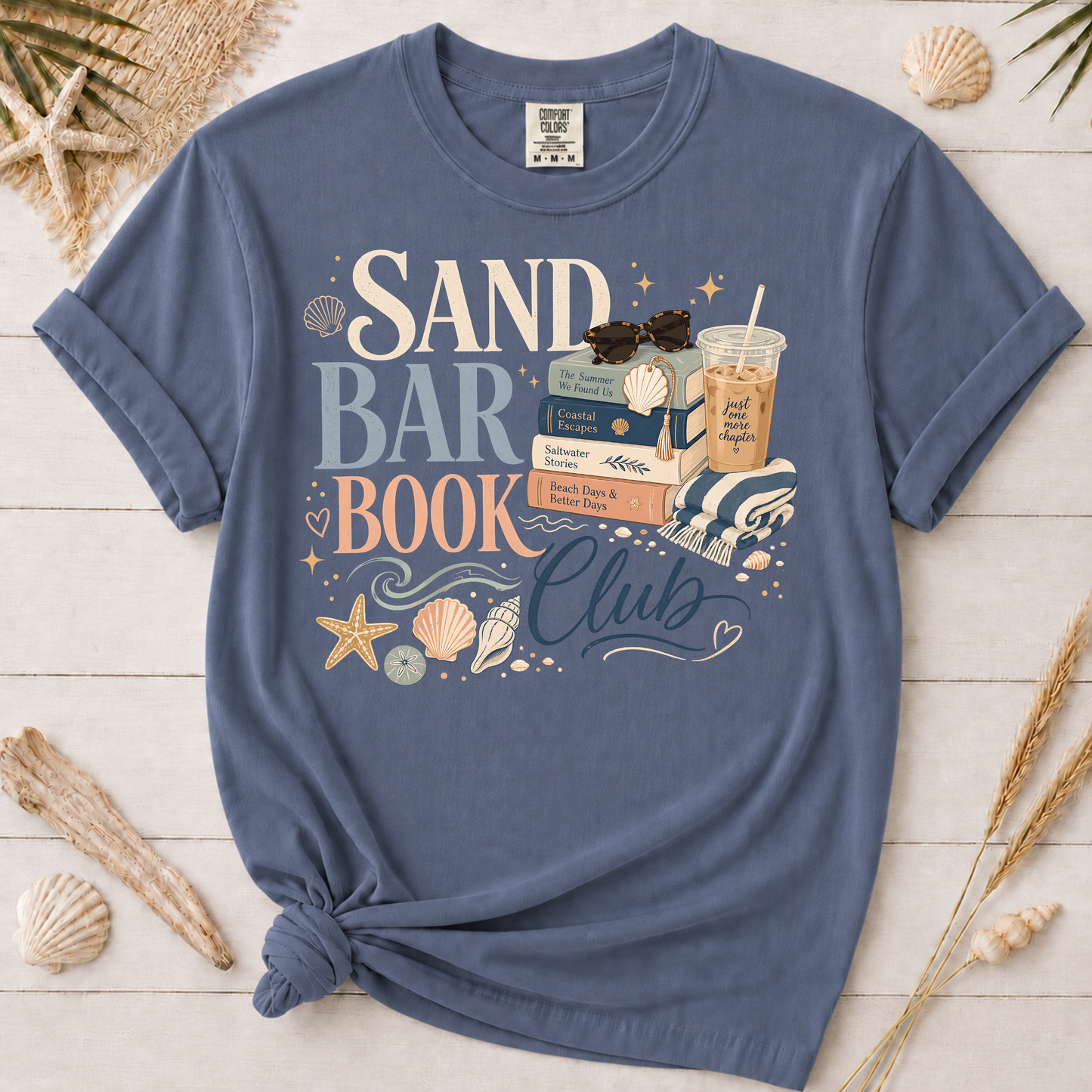 Sand Bar Book Club Beach Reading Graphic Tee