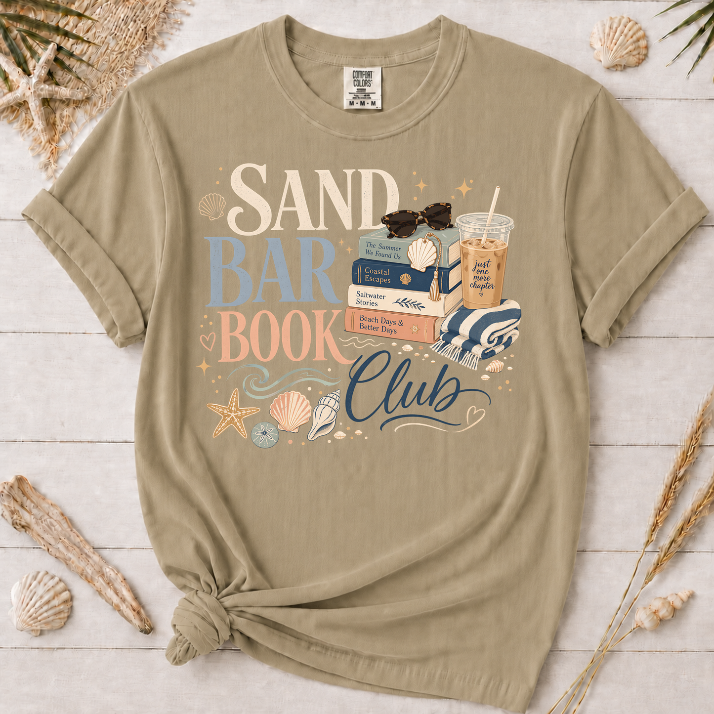 Sand Bar Book Club Beach Reading Graphic Tee