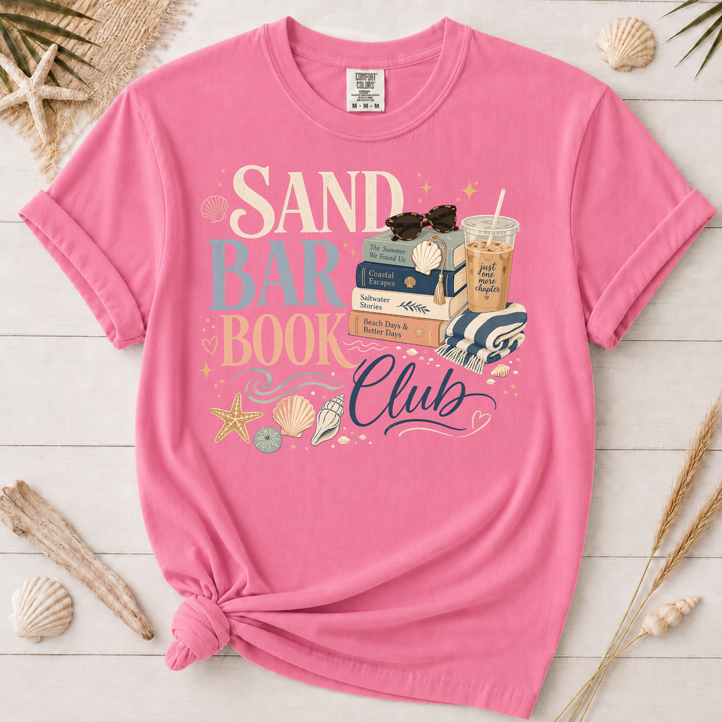 Sand Bar Book Club Beach Reading Graphic Tee