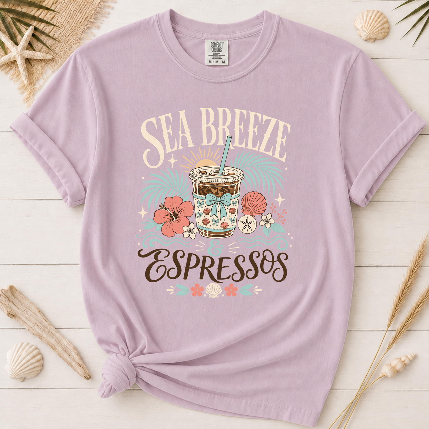 Sea Breeze & Espressos Coastal Coffee Graphic Tee
