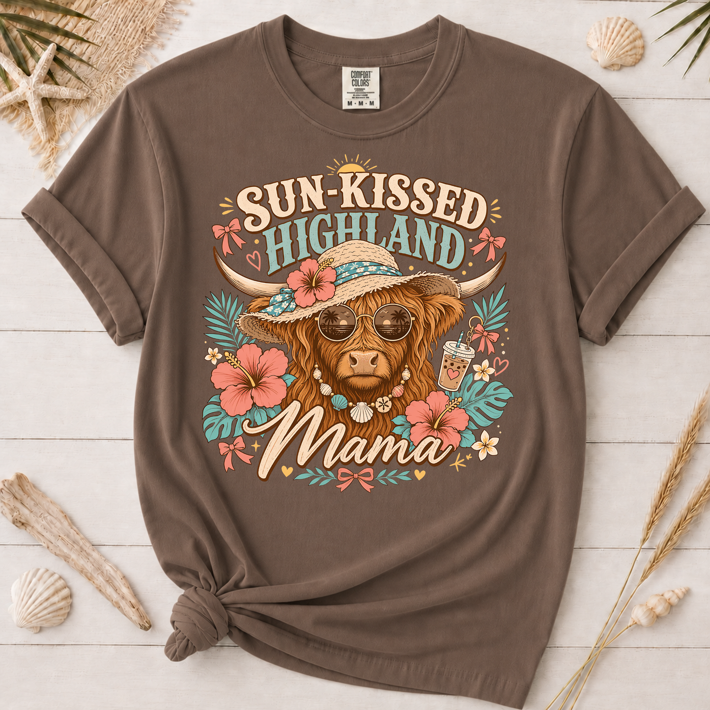 Sun-Kissed Highland Mama Graphic Tee