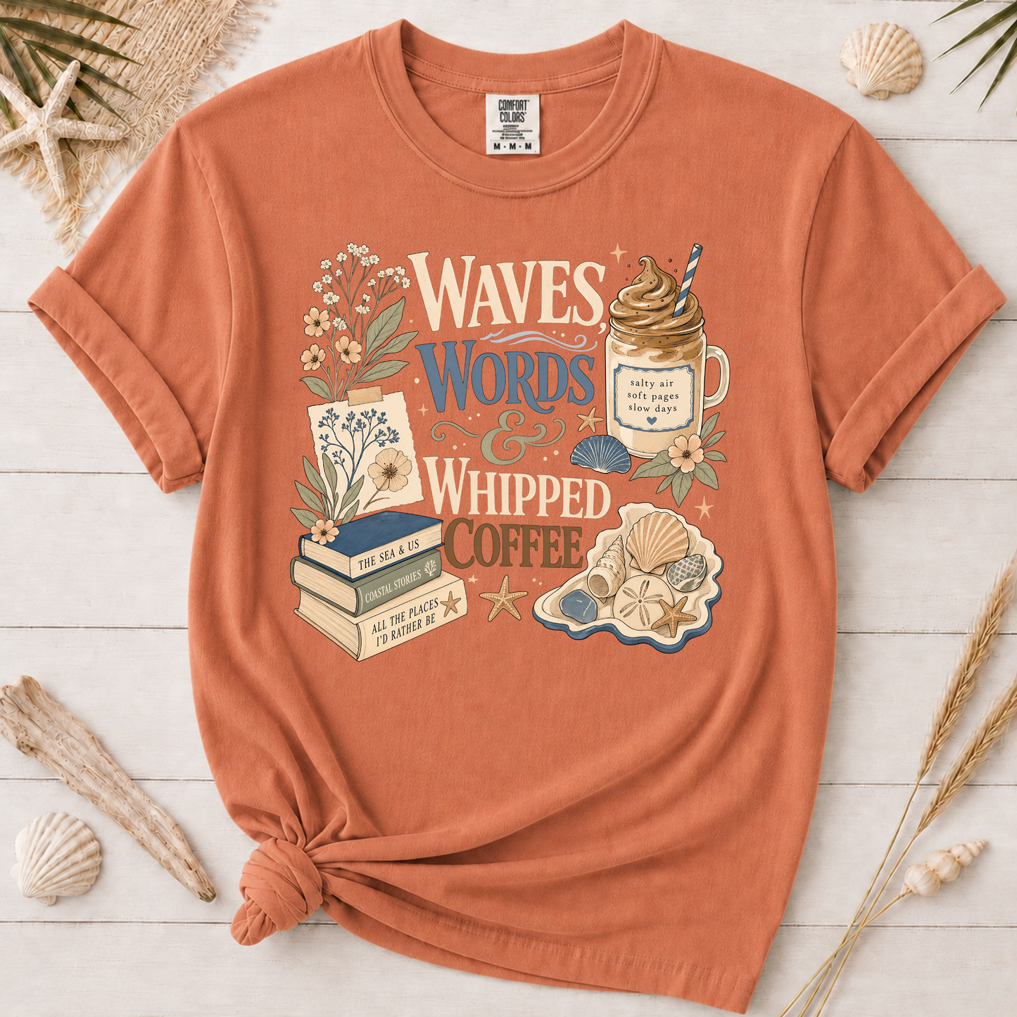 Waves, Words & Whipped Coffee Graphic Tee
