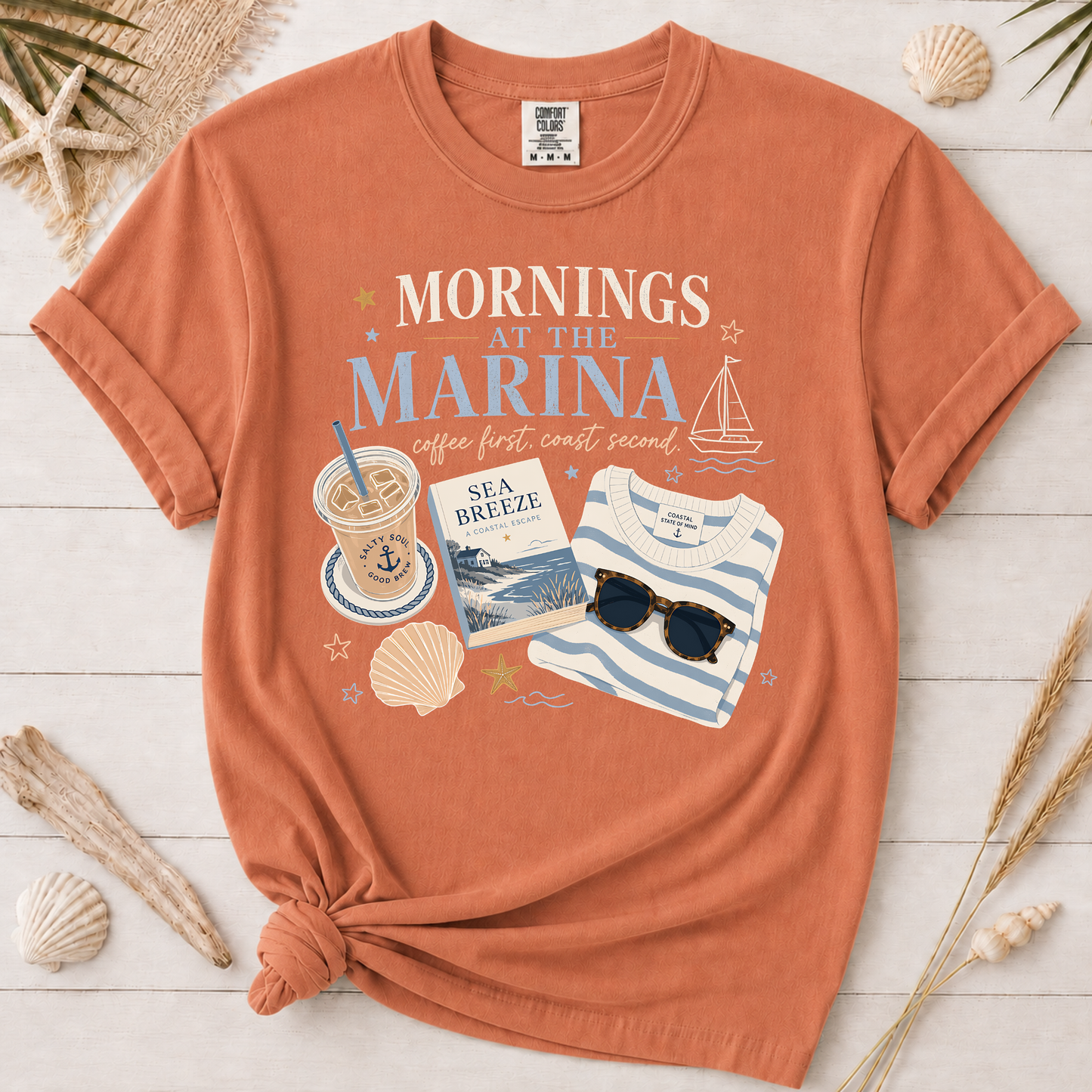 Mornings at the Marina Coffee Graphic Tee