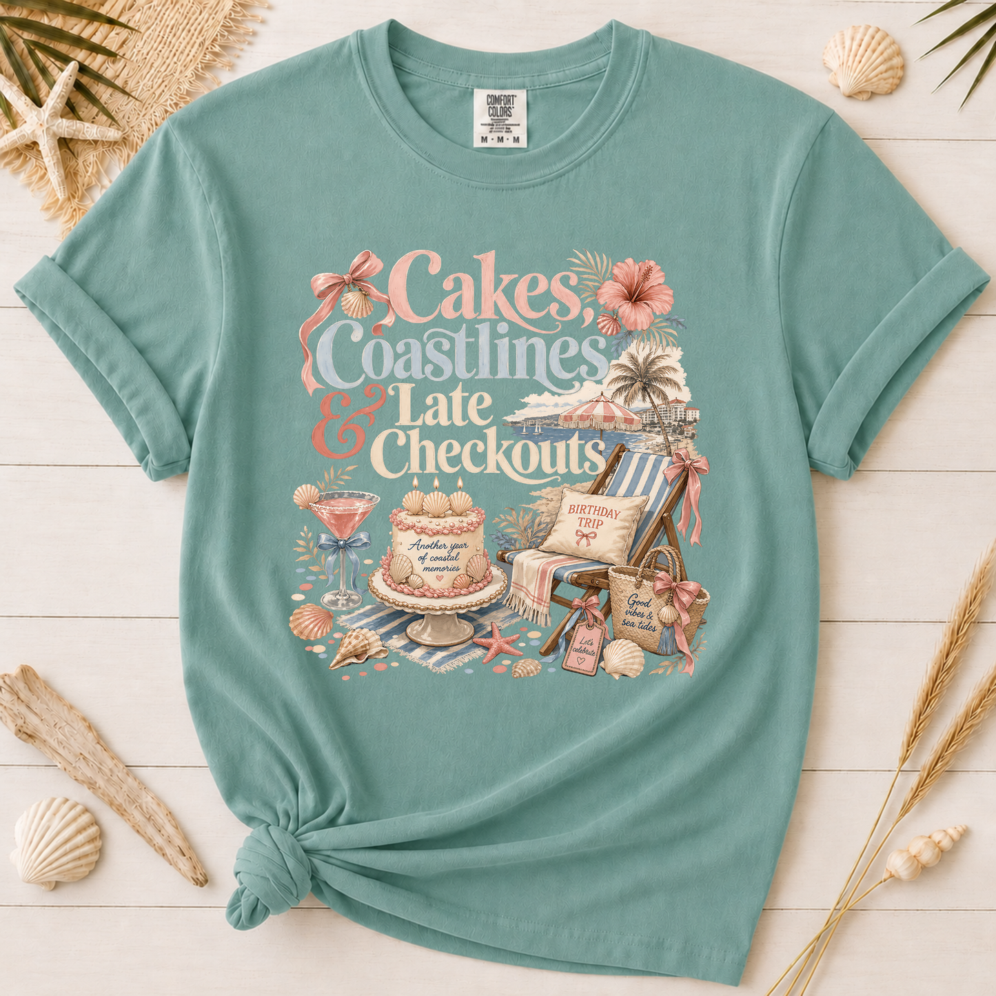 Cakes, Coastlines & Late Checkouts Graphic Tee
