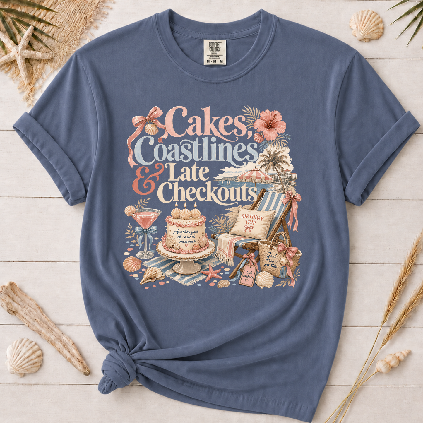 Cakes, Coastlines & Late Checkouts Graphic Tee