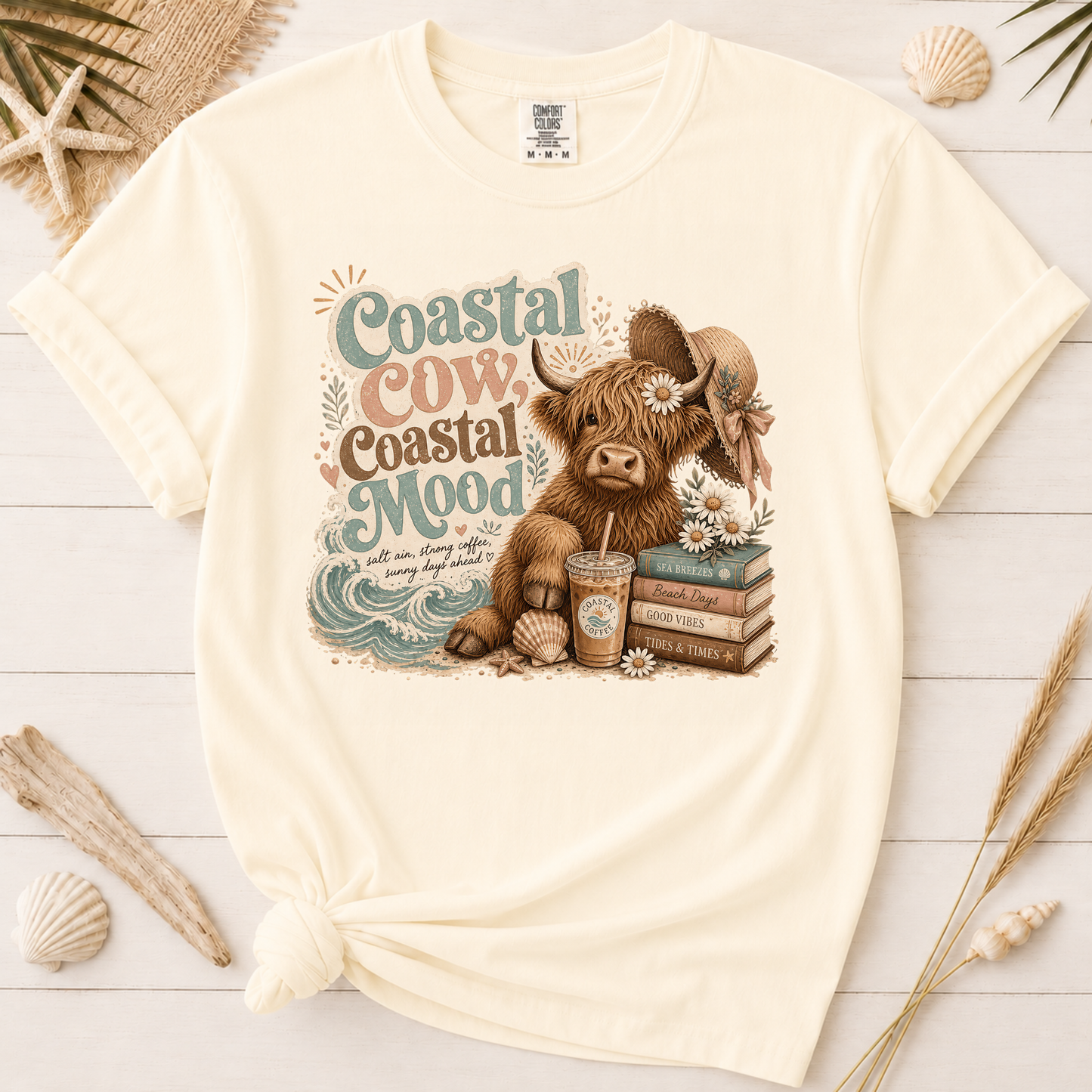 Coastal Cow, Coastal Mood Graphic Tee