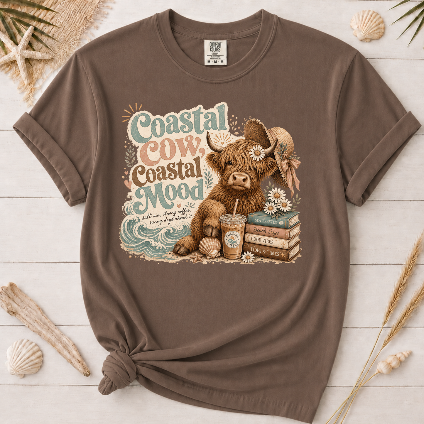 Coastal Cow, Coastal Mood Graphic Tee