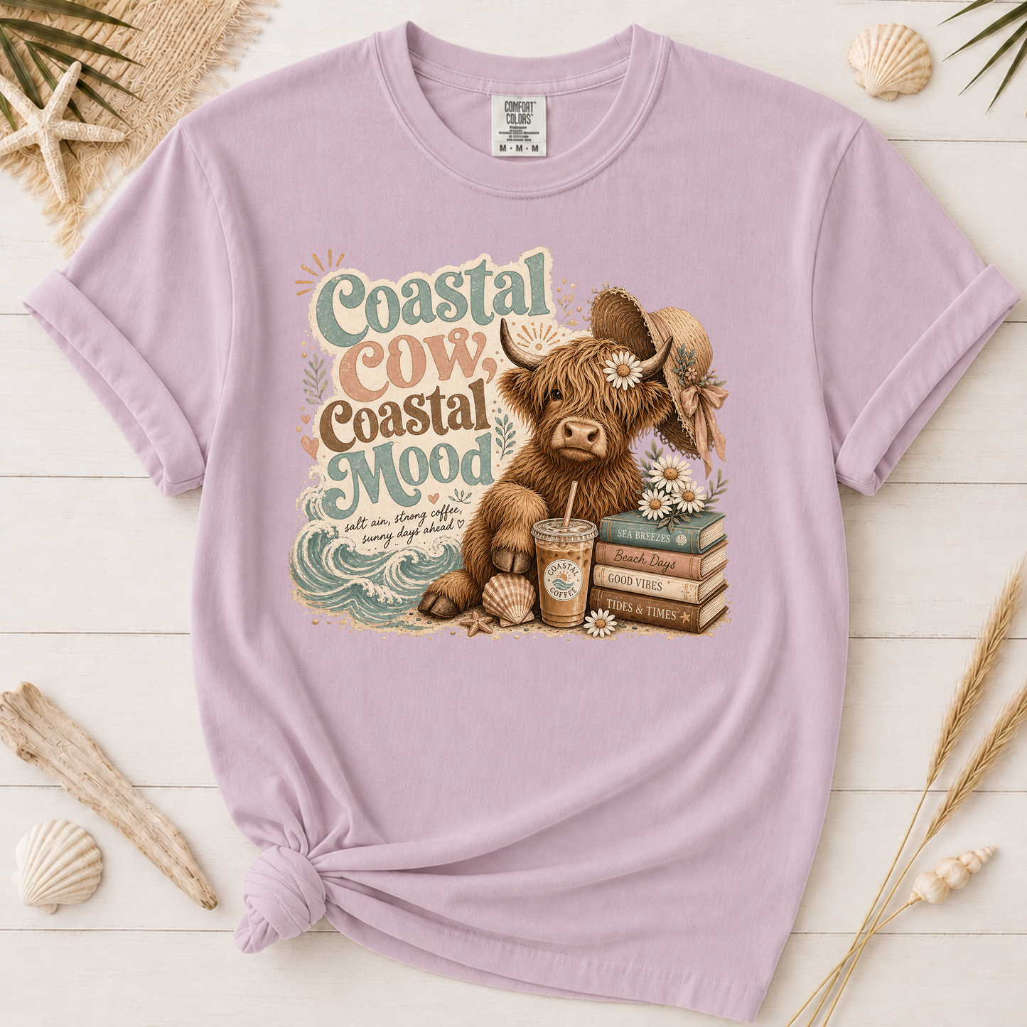 Coastal Cow, Coastal Mood Graphic Tee