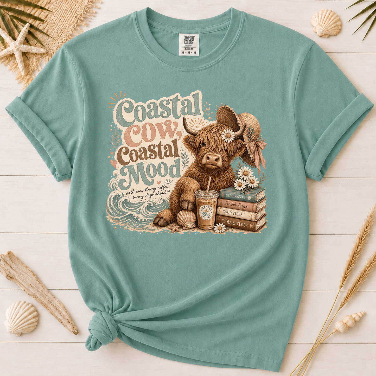 Coastal Cow, Coastal Mood Graphic Tee